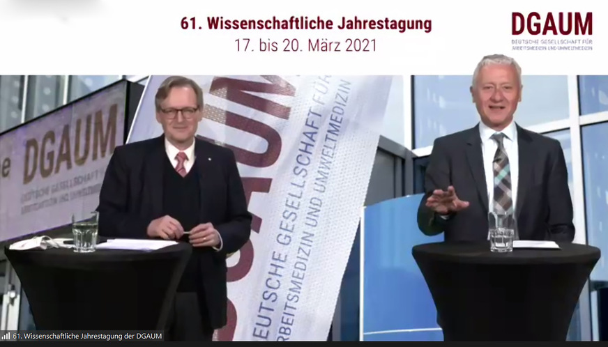 Dr. Thomas Nesseler und Prof. Dr. Hans Drexler bei der Eröffnungspressekonferenz (Screenshot)