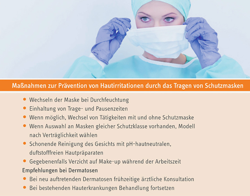 Abb. 2:  Maßnahmen zur Prävention von Hautirritationen durch das Tragen von Schutzmasken