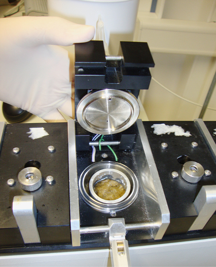 Abb. 2:  Feuchte Mineralwolle in der Microchamber