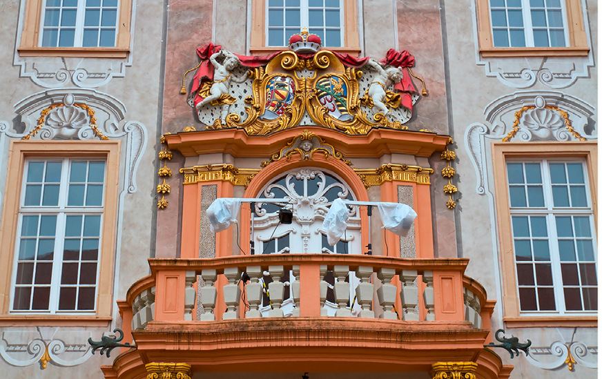 Balkon am Barockschloss in Ettlingen