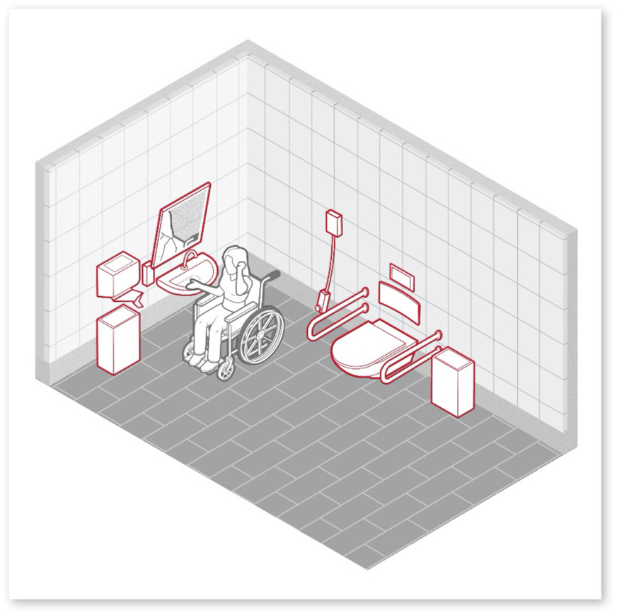 Abb. 9:  Gebäude: behindertengerechtes WC