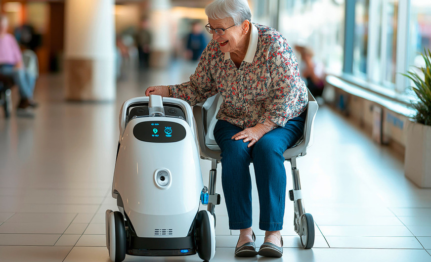 Künstliche Intelligenz wird auch in der professionellen Pflege in Krankenhäusern, Pflegeheimen oder ambulanten Diensten (z. B. als humanoide Roboter) eingesetzt