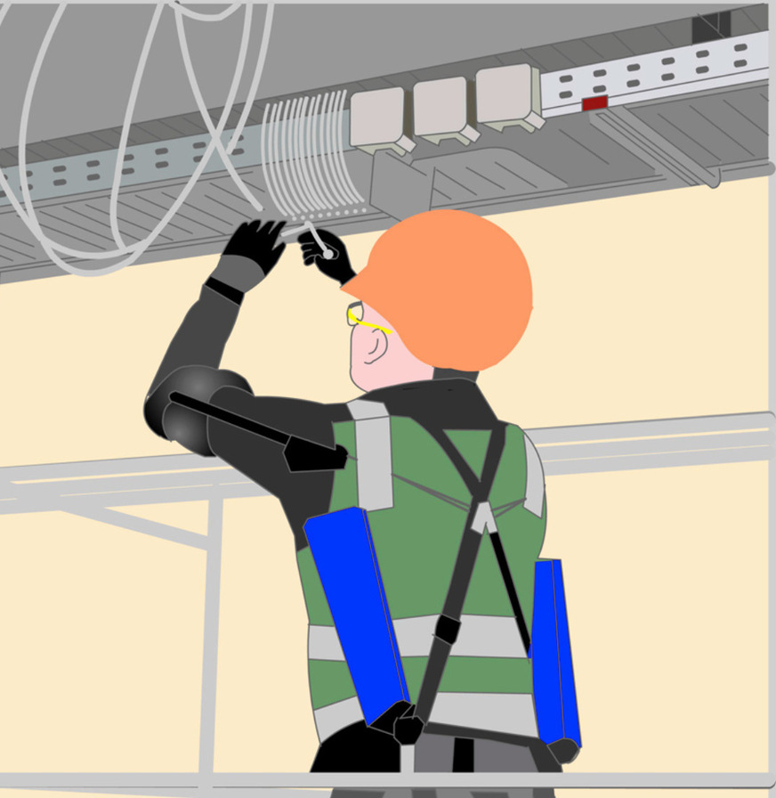 Abb. 2:  Sc﻿hulter-Arm-Entlastung mit passivem Exoskelett