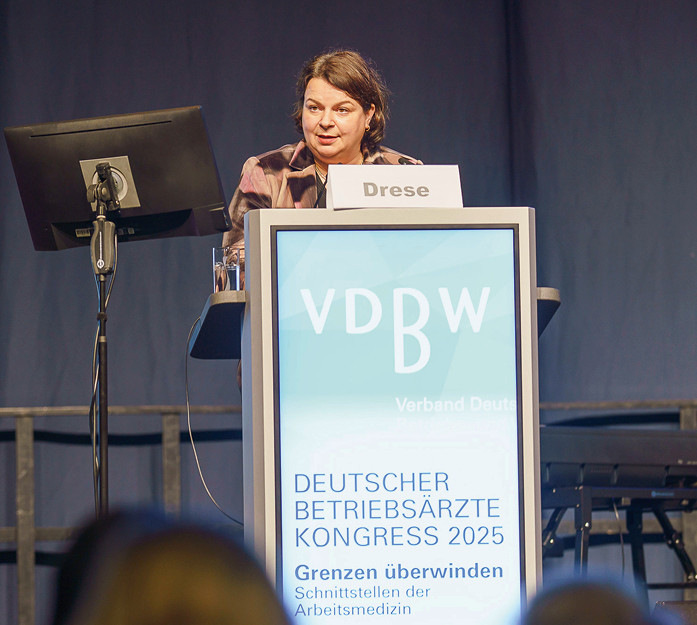 Stefanie Drese, Landesministerin für Soziales, Gesundheit und Sport, bei ihrem Grußwort
