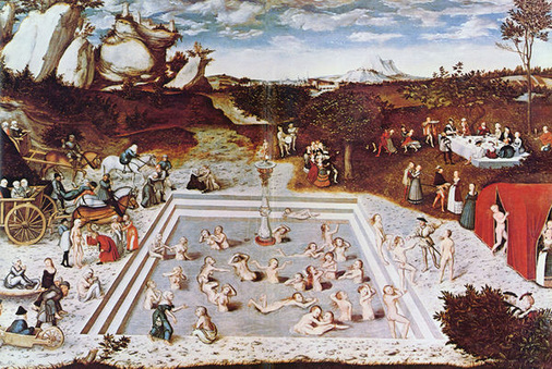 
 Abb. 1: 
 „Der Jungbrunnen“ von Lukas Cranach (1546) (© Wikipedia)
