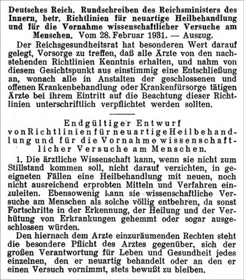 
 Abb. 3: 
 Aus: Richtlinien des Reichsinnenministeriums, Reichsgesundheitsblatt 1931; 6: 174 (Ausschnitt)
