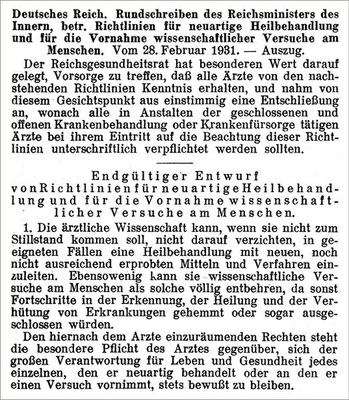 <p>
 Abb. 3: 
 Aus: Richtlinien des Reichsinnenministeriums, Reichsgesundheitsblatt 1931; 6: 174 (Ausschnitt)
</p>