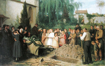 
Kinderbegräbnis, Gemälde von Albert Anker, 1863, Aargauer Kunsthaus (© Wikipedia)
