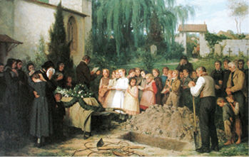 <p>
Kinderbegräbnis, Gemälde von Albert Anker, 1863, Aargauer Kunsthaus (© Wikipedia)
</p>