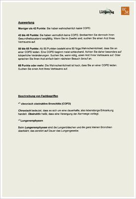 
 Abb. 2: 
 COPD-Fragebogen der BSR-Gesundheitsaktion, Seite 2



