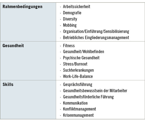 
 Tabelle 2: 
 Inhaltlicher Schwerpunkt – geclustert



