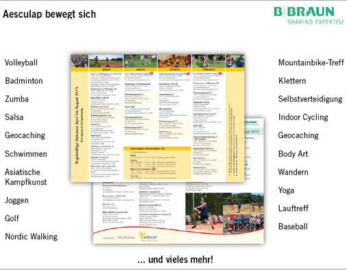 
 Abb. 2: 
 Übersicht der Maßnahmen von „Aesculap bewegt sich“
