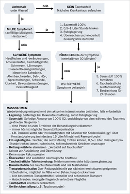 <p>
<span class="GVSpitzmarke"> Abb. 2: </span>
 Flussdiagramm „Erste Hilfe bei Tauchunfällen“
</p>
