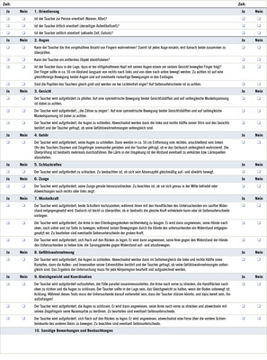 <p>
<span class="GVSpitzmarke"> Tabelle 1: </span>
 5-Minuten-Neurocheck
</p>