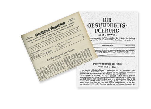 
 Abb. 3: 
 Historische Artikel zum Thema Betriebsarzt aus der NS-Zeit (mit freundlicher Genehmigung des Fördervereins zur Erforschung des betriebsärztlichen Handelns in der NS-Zeit e.V.)

