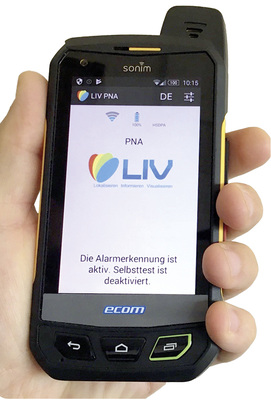 <p>
</p>

<p>
<span class="GVSpitzmarke"> Abb. 2: </span>
 Beispiel für ein industrietaugliches Smartphone mit PNA-App 
</p> - © Foto:  Quelle: LIV tec GmbH


