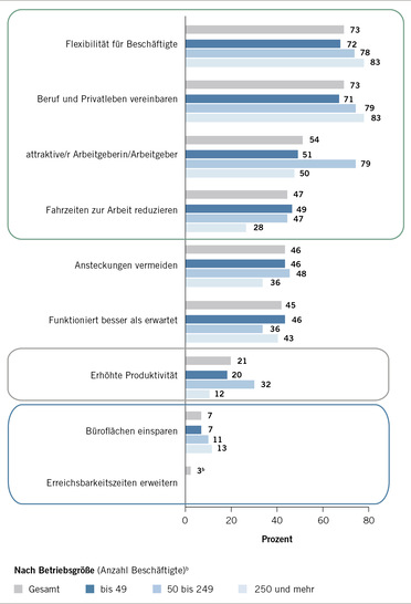 Abb. 1:   Warum bieten Unternehmen Homeoffice an? (Backhaus et al. 2021a)