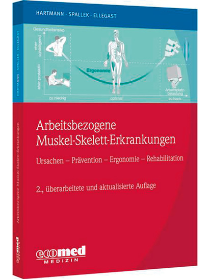 B. Hartmann, M. Spallek, R. Ellegast (Hrsg.) 
 
 Arbeitsbezogene Muskel-Skelett-Erkrankungen 
 
 2. Aufl., 496 Seiten, Softcover, ecomed Medizin, Landsberg am Lech, 2021.
 
 ISBN: 978-3-609-16533-2
 
 Preis: 69,99 €