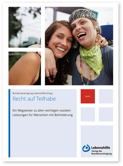 Bundesvereinigung Lebenshilfe (Hrsg.) 
 
 Recht auf Teilhabe
 
 Ein Wegweiser zu allen wichtigen sozialen 
Leistungen für Menschen mit Behinderung
 
 7., vollständig überarbeitete und erweiterte 
Auflage 2023, 520 Seiten, Lebenshilfe-Verlag, Marburg.
 
 ISBN: 978-3-88617-587-1
Bestellnummer beim Verlag: LER 587
www.lebenshilfe-verlag.de
 
 Preis: 34,50 €