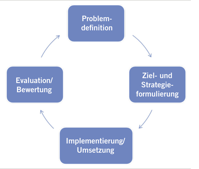 Abb. 1:    Der Public Health Action Cycle (eigene Darstellung)