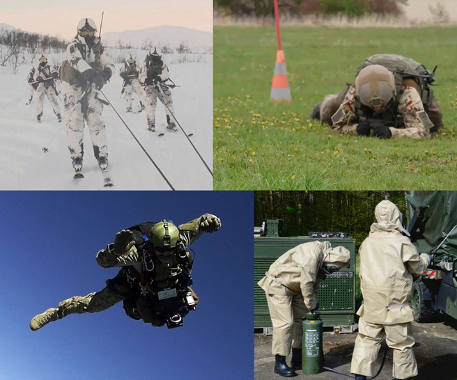 Abb. 1:   Soldaten im Einsatz in extremen Umwelten – Beispiele