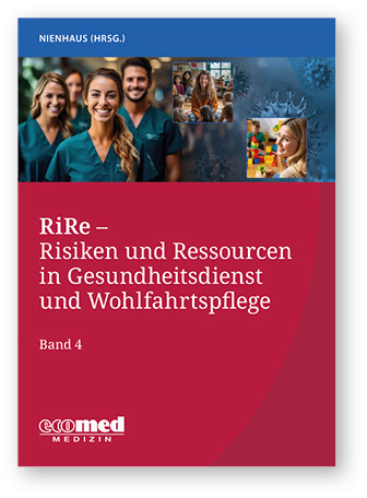 Albert Nienhaus (Hrsg.) 
 
 RiRe – Risiken und Ressourcen in Gesundheitsdienst und Wohlfahrtspflege
 
ecomed MEDIZIN, Verlagsgruppe Hüthig Jehle Rehm, Landsberg
 ISBN: 978-3-609 10024-1
 
 Preis: 49,99 €