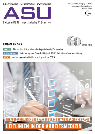Gerne, hier ein barrierefreier und themenspezifischer Alt-Text für das beschriebene Bild: „Titelseite der ASU-Ausgabe Juni 2025: Mehrere Arbeitsmediziner und BGM-Verantwortliche diskutieren an einem Konferenztisch über Präventionsmaßnahmen im Arbeitsschutz, umgeben von Leitliniendokumenten und digitalen Tablets.“ ### Warum dieser Alt-Text besser ist: - Klarer Bezug zu Zielgruppe: Berufsbezeichnungen aus dem Fachbereich - Thematische Schwerpunkte integriert: Arbeitsschutz, Prävention, Leitlinien, Digitalisierung - Konkrete Beschreibung: Kein allgemeines „Menschen am Tisch“, sondern angepasste Tätigkeit (Diskussion), Thema (Präventionsmaßnahmen) und Kontext (Leitliniendokumente & digitale Geräte) Soll das Format oder die Länge werden? Gern passe ich den Text weiter an!.