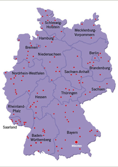 
 Abb. 1: 
 Fachteam-Landkarte, Stand: Juli 2013
