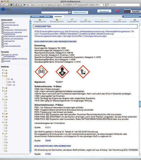 <p>
<span class="GVSpitzmarke"> Abb. 1: </span>
 Stoffdatenblatt in der GESTIS-Stoffdatenbank
</p>