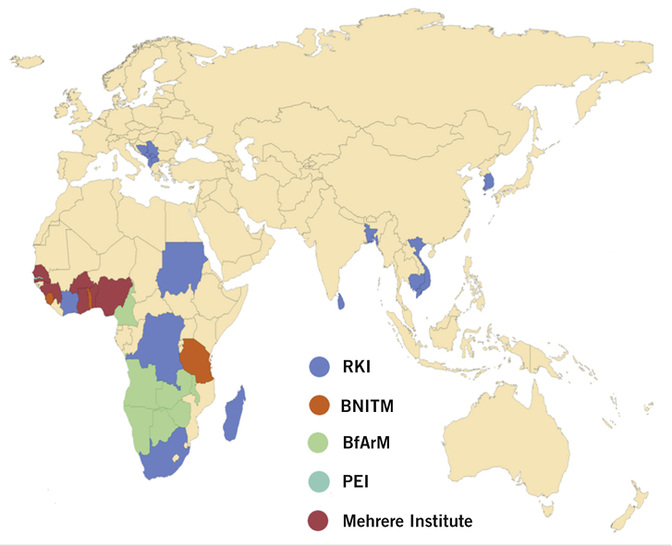 
 Abb. 1: 
 Länder mit GHPP-Aktivitäten, Stand 2018
