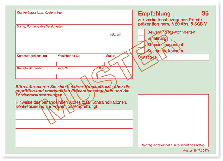 
 Abb. 1: 
 Empfehlung zur verhaltensbezogenen Primärprävention
