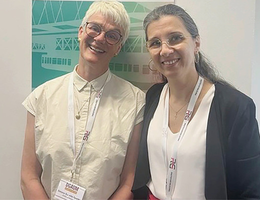 Die Tagungsleiterinnen Prof. Simone Schmitz-Spanke ( links ) und Prof. Jesssica Lang