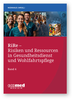 Albert Nienhaus (Hrsg.) 
 
 RiRe – Risiken und Ressourcen in Gesundheitsdienst und Wohlfahrtspflege
 
ecomed MEDIZIN, Verlagsgruppe Hüthig Jehle Rehm, Landsberg
 ISBN: 978-3-609 10024-1
 
 Preis: 49,99 €