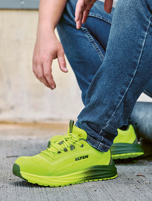 „Auffällig bequem: Der ,Hanko XXNF Lime Low ESD S1‘ aus der Serie ‚Wellmaxx Newfeel‘ bietet ein durchgängiges Infinergy ® -Erlebnis über die gesamte Fußfläche – das sorgt für spürbare Entlastung bei jedem Schritt.“