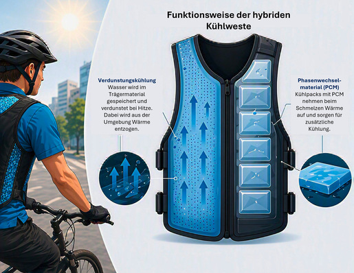 Abb. 1:    Kühlprinzip der hybriden Kühlweste