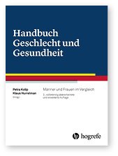 
Petra Kolip und Klaus Hurrelmann (Hrsg.)



Handbuch Geschlecht und Gesundheit – Männer und Frauen im Vergleich



2. vollst. überarb. und erw. Aufl., Hogrefe Verlag, Bern, 2016.



ISBN: 978-3-456-85466-3



Preis: 79,95 €
