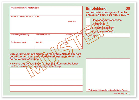 
 Abb. 1: 
 Empfehlung zur verhaltensbezogenen Primärprävention
